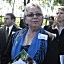 Richmond Mayor Gayle McLaughlin walks out of the front ga...